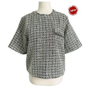 Loft Multicolor Tweed Blouse Women's Petite Size Small NWT | 71-21